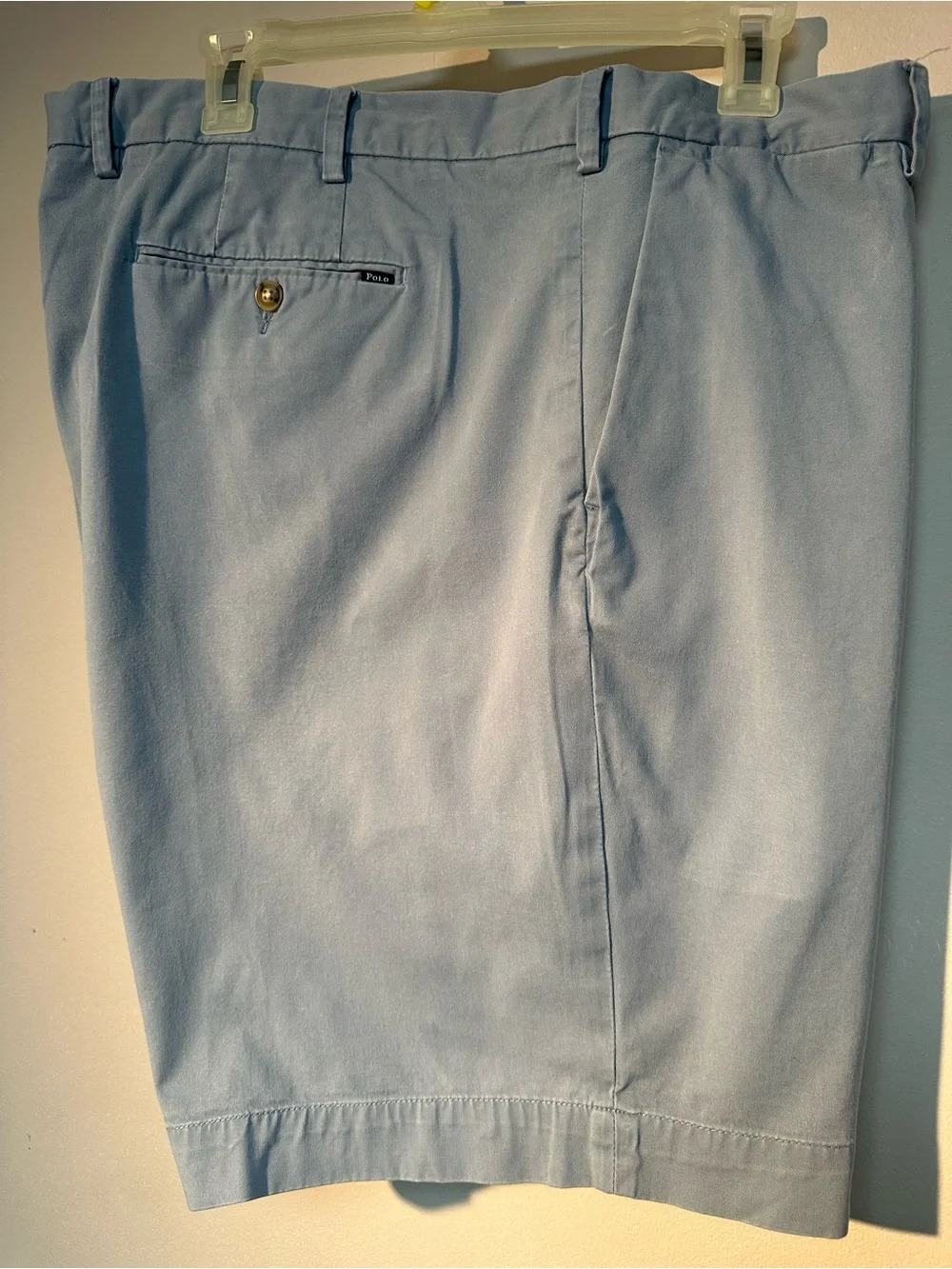 Polo by Ralph Lauren Light Blue Flat-Front Chino Men’s Shorts